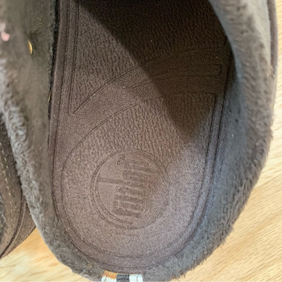 FitFlop Gogh Suede Slip Ons Clogs Shoes Brown Leather Comfort Slide Women’s 6 - Picture 7 of 10